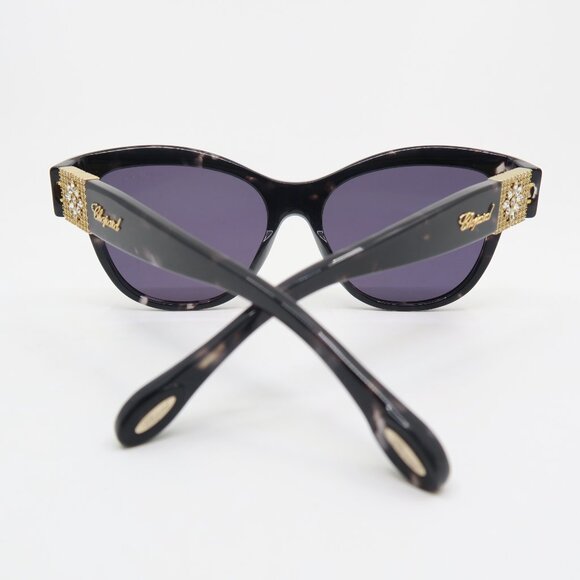 Chopard SCH287S 0721 55 Black on Grey Spotted, Clear Crystals, New Sunglasses. main image 9